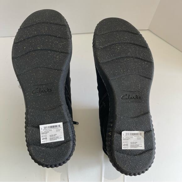 Clarks Suede Ankle Boots Black Booties - Picture 6 of 16